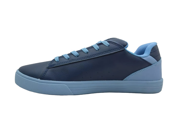 Tenis DC Shoes modelo Adys en color azul marino con detalles y suela en azul claro.