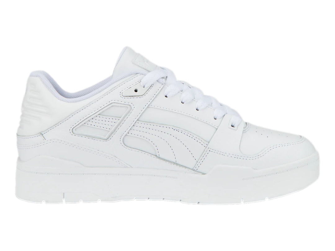 Tenis Puma Slipstream LTH de color blanco total, vista lateral sobre fondo blanco.