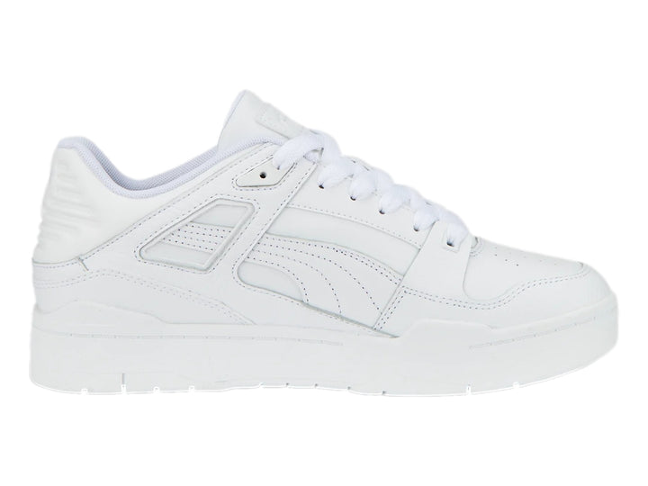 Tenis Puma Slipstream LTH de color blanco total, vista lateral sobre fondo blanco.