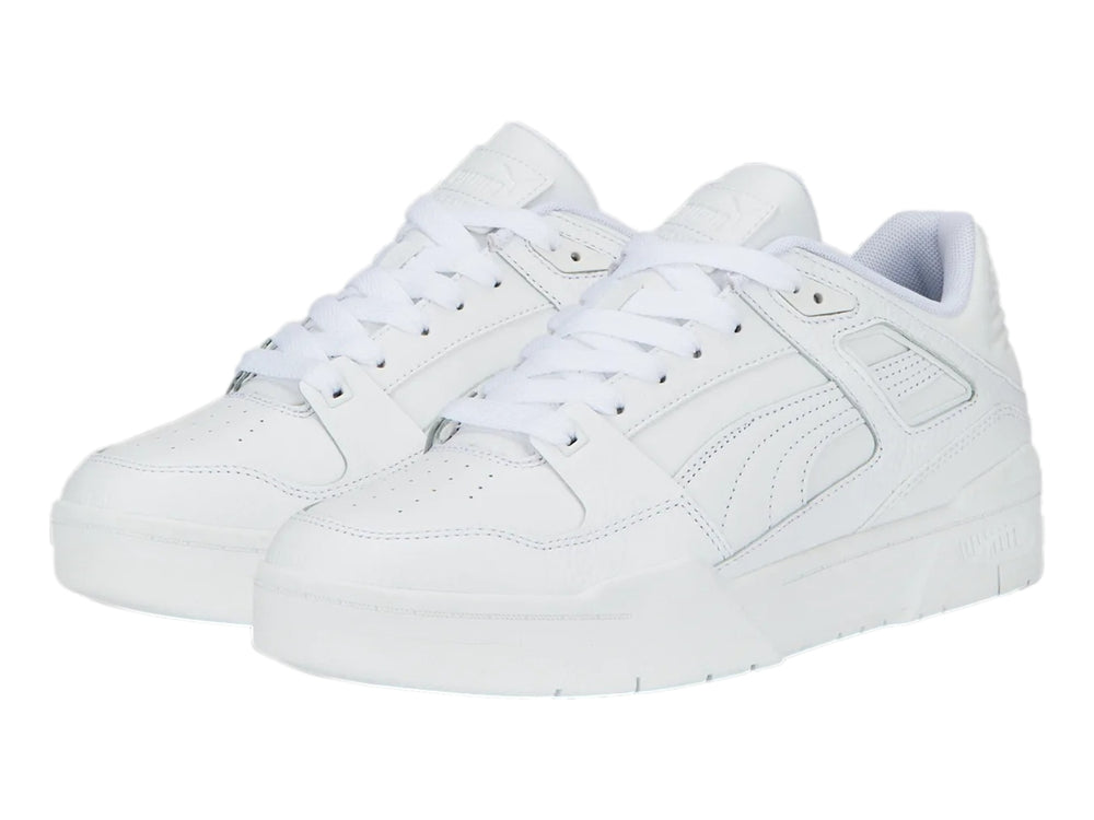 Tenis Puma Slipstream LTH de color blanco total, vista lateral sobre fondo blanco.
