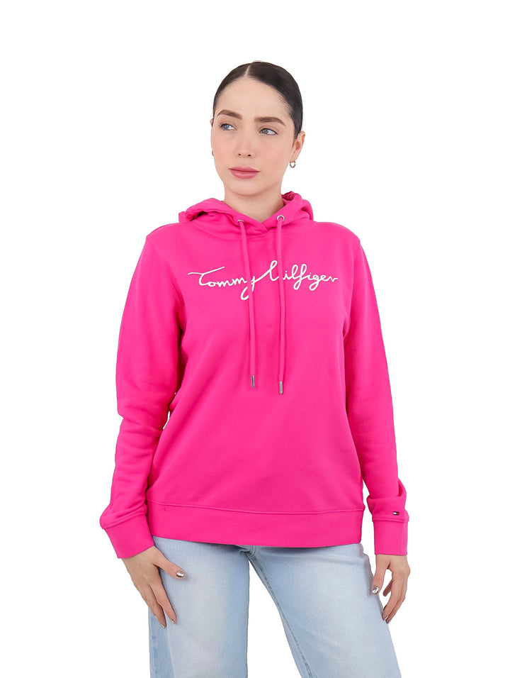Sudadera con Capucha Tommy Hilfiger Hot Magenta para Mujer