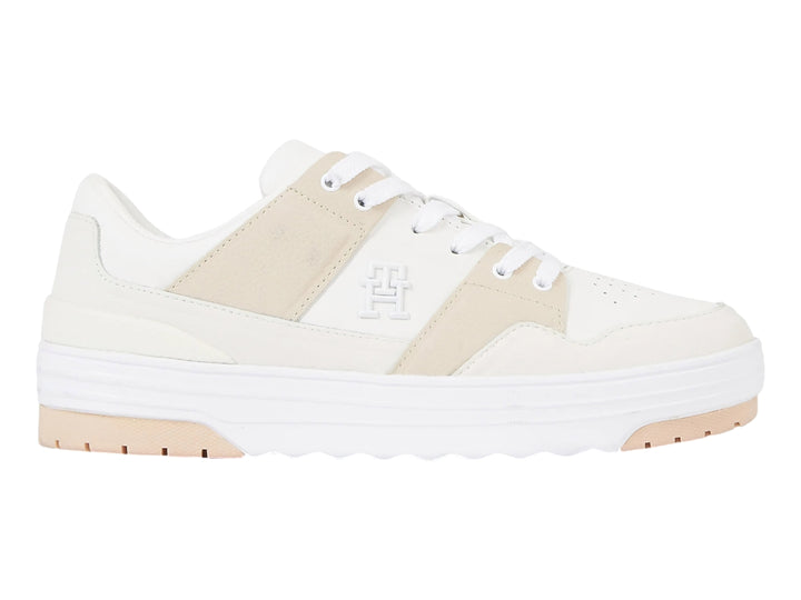 Tenis Tommy Hilfiger TH Lo Basket Ecru para Mujer