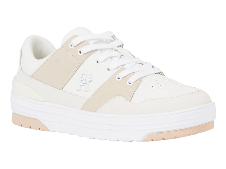 Tenis Tommy Hilfiger TH Lo Basket Ecru para Mujer