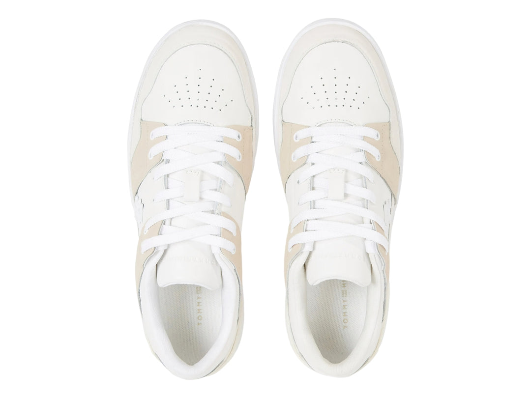 Tenis Tommy Hilfiger TH Lo Basket Ecru para Mujer