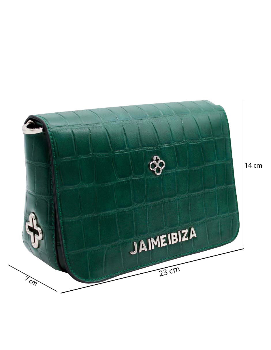 Bolsa de Hombro Jaime Ibiza Croco Verde para Mujer