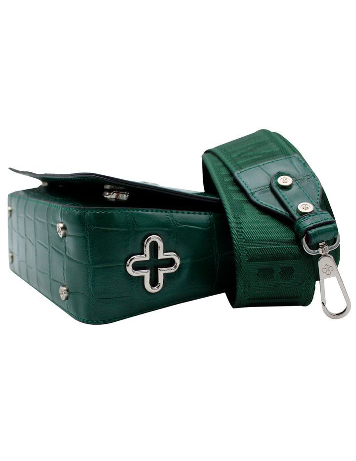 Bolsa de Hombro Jaime Ibiza Croco Verde para Mujer