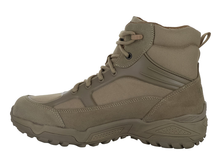 Bota táctica Duty Gear color ámbar con suela robusta y materiales mixtos de cuero y tela.