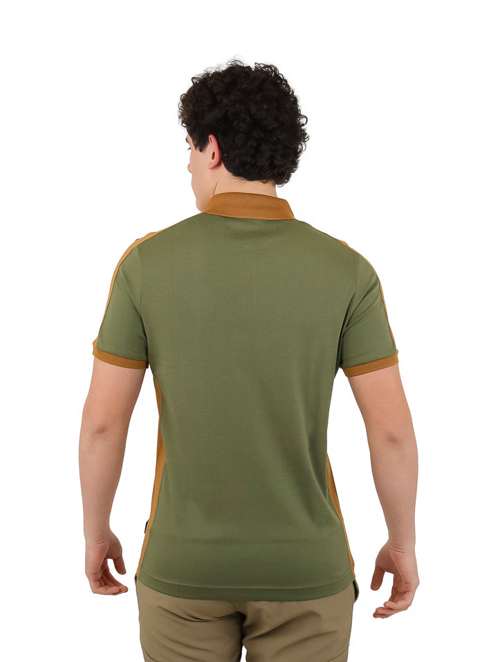 Playera Polo Boroni Monza Verde Oliva y Dorado para Hombre