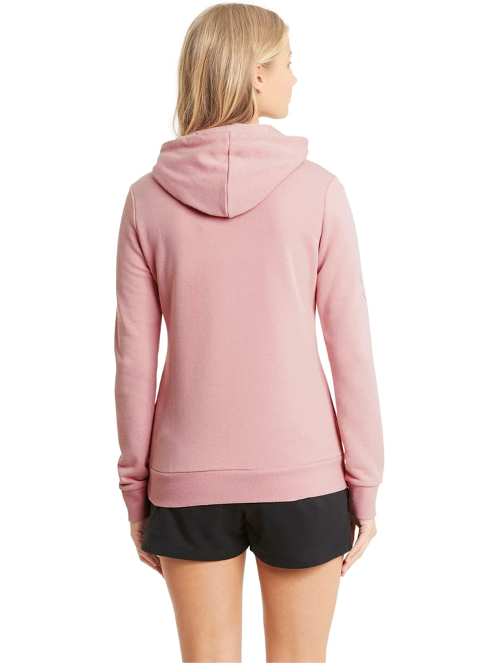 Sudadera con capucha PUMA color rosa Bridal Rose con logotipo blanco en el pecho.
