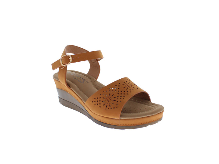 Sandalias Comfort Fit Camel para Mujer