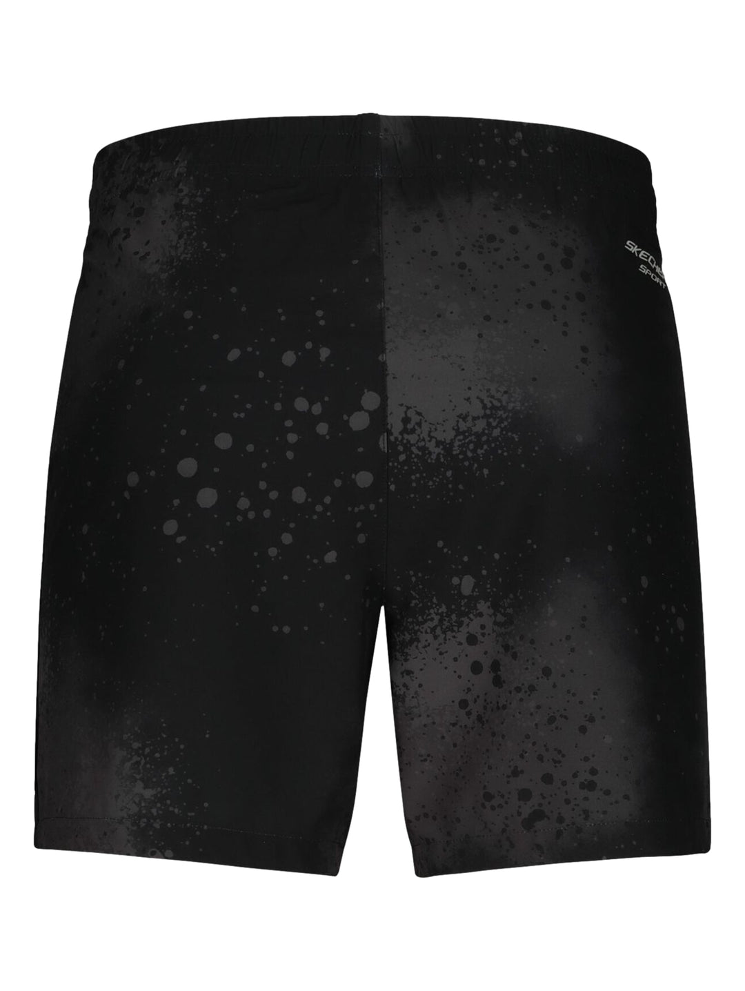 Pantalones cortos deportivos color negro con estampado sutil de la marca Skechers para hombre.
