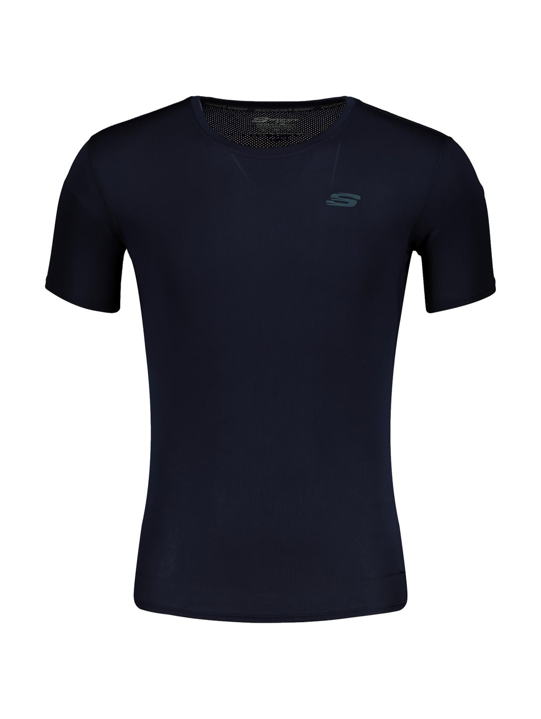 Playera deportiva de manga corta color azul marino marca Skechers.