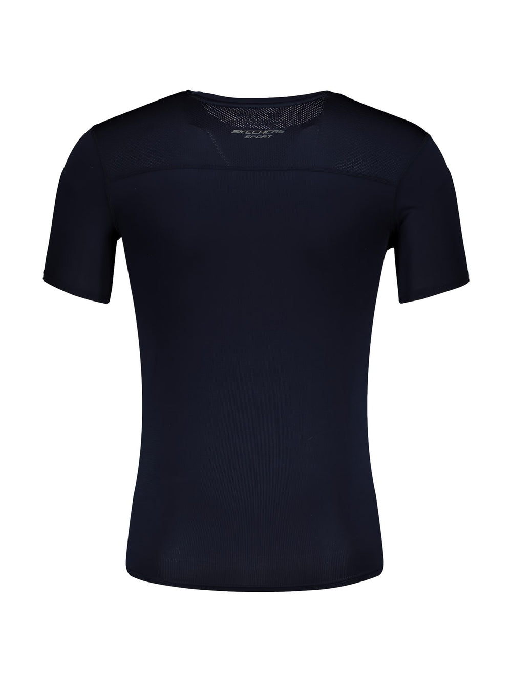 Playera deportiva de manga corta color azul marino marca Skechers.