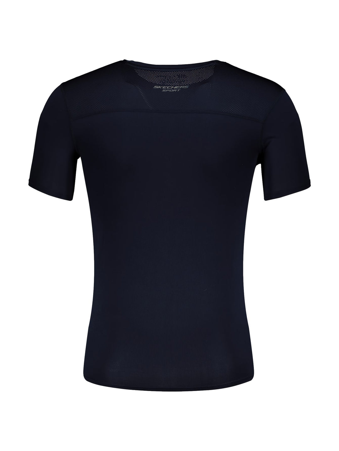 Playera deportiva de manga corta color azul marino marca Skechers.