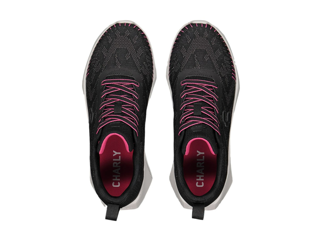 Tenis Charly Negros con Rosa para Mujer