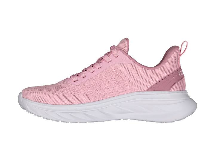 Tenis deportivos Charly de color rosa con suela blanca y tejido de malla.