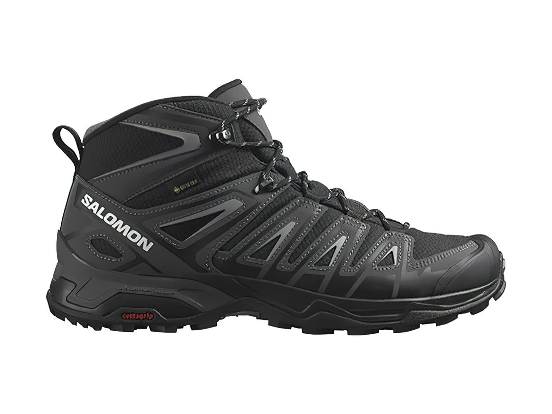 Botas de senderismo Salomon X Ultra Pioneer GTX en color negro y gris con suela Contagrip.