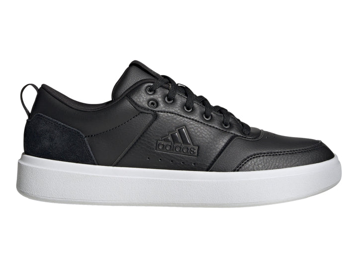 Tenis Adidas Park ST en color negro con suela blanca y logotipo de la marca en el lateral.