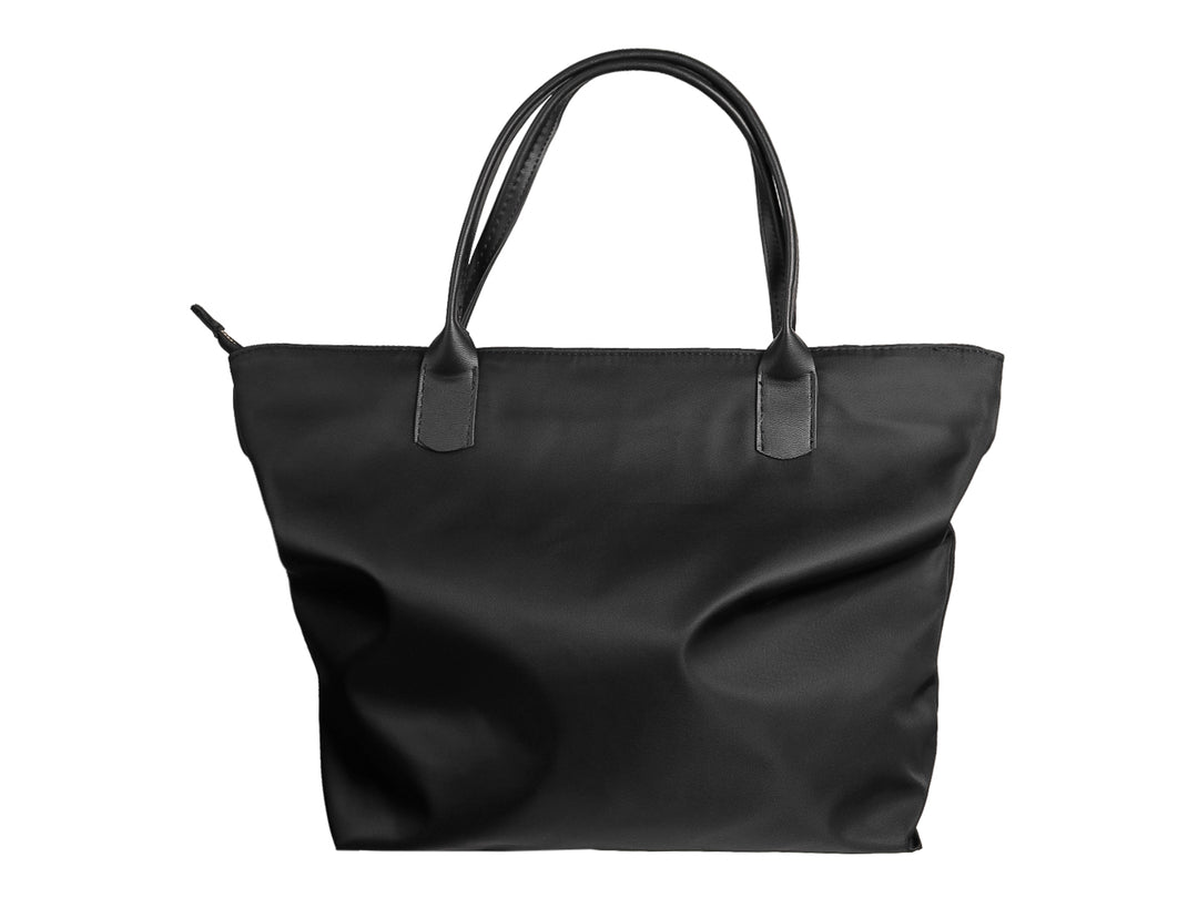 Bolso tote negro con estampado blanco &