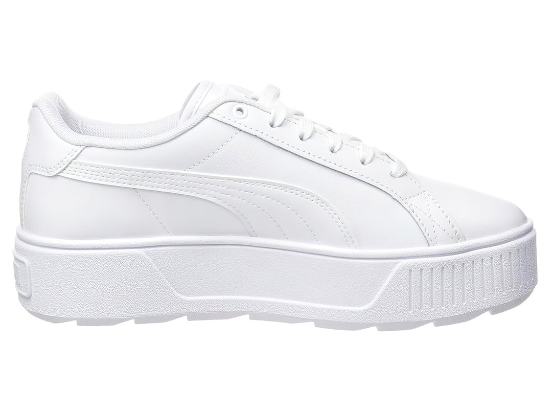 Tenis PUMA modelo Carmen L PS en color blanco total con suela de plataforma