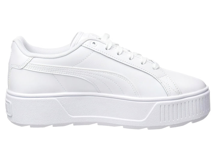 Tenis PUMA modelo Carmen L PS en color blanco total con suela de plataforma