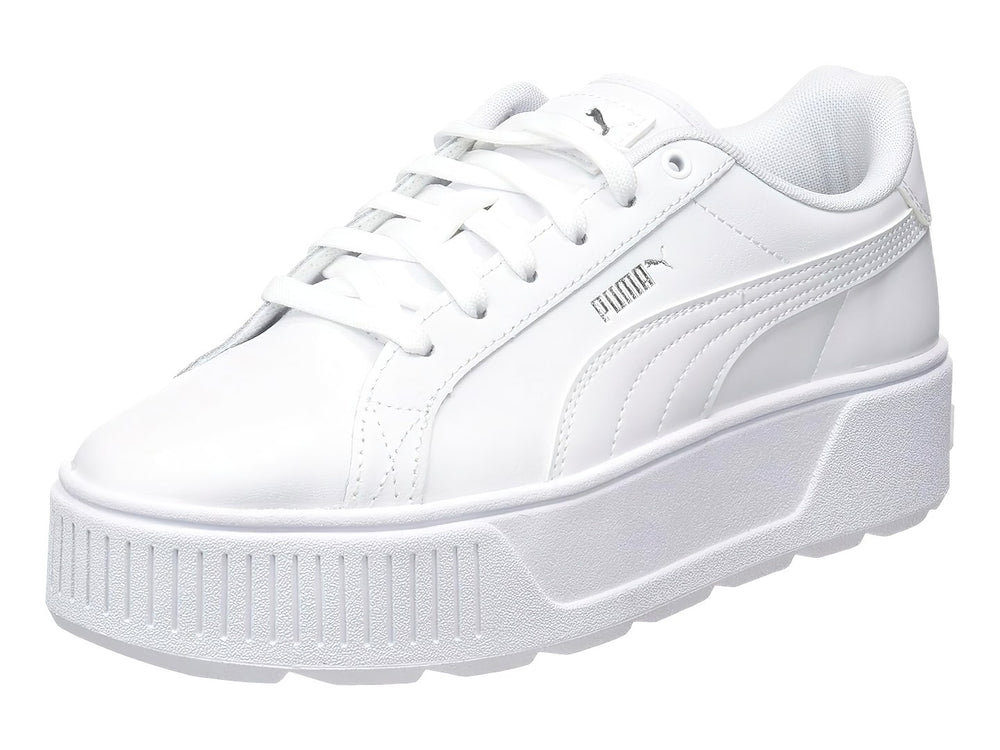 Tenis PUMA modelo Carmen L PS en color blanco total con suela de plataforma