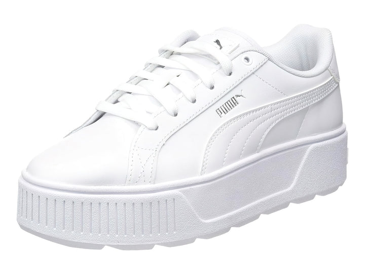 Tenis PUMA modelo Carmen L PS en color blanco total con suela de plataforma