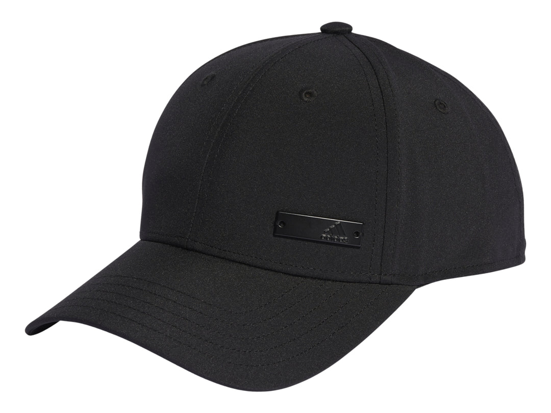 Gorra de béisbol Adidas en color negro con visera curva y placa frontal discreta.