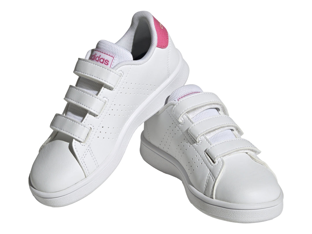 Tenis Adidas Advantage CF C Blanco y Rosa para Nina