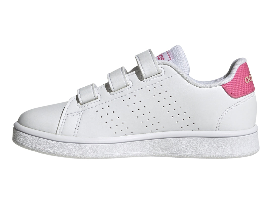 Tenis Adidas Advantage CF C Blanco y Rosa para Nina