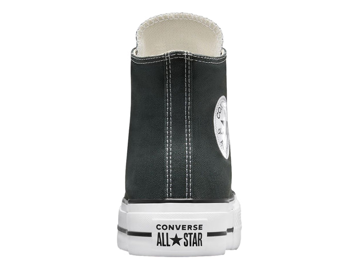 Tenis Converse Chuck Taylor All Star Lift HI en color gris oscuro con suela blanca de plataforma.