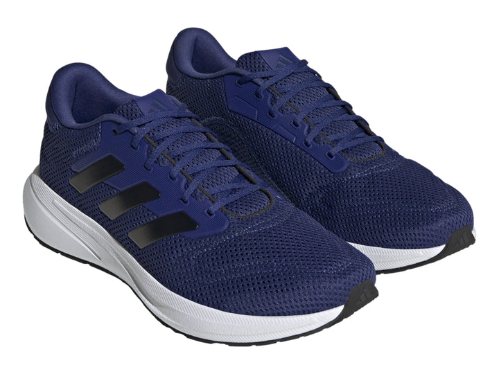 Tenis Adidas Response Runner en color azul victory blue con suela blanca y franjas negras laterales.