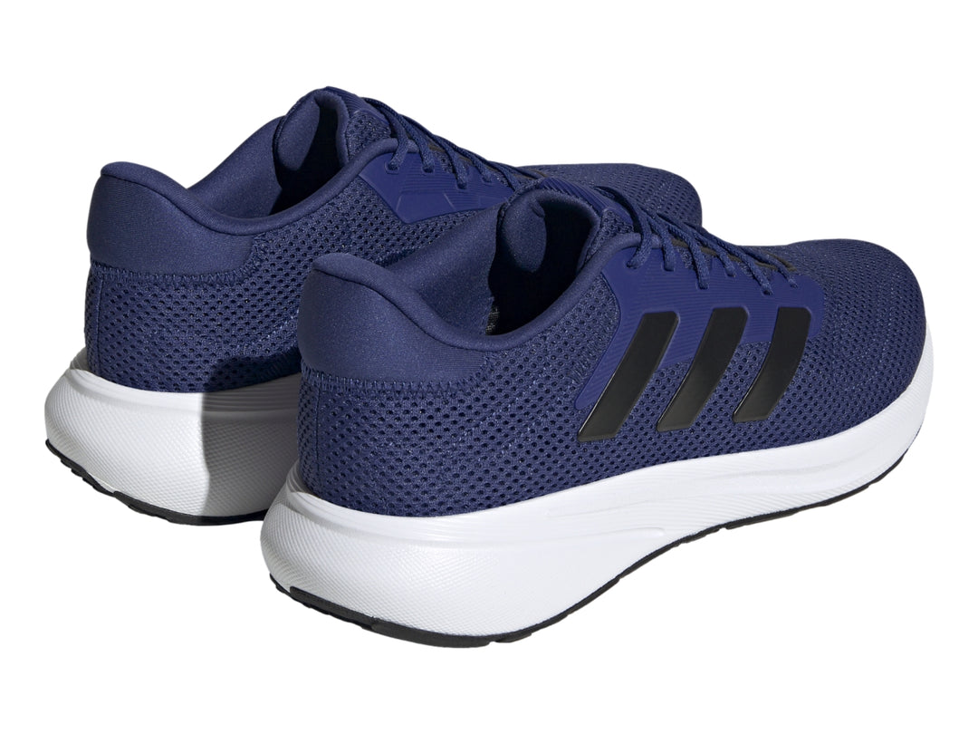 Tenis Adidas Response Runner en color azul victory blue con suela blanca y franjas negras laterales.
