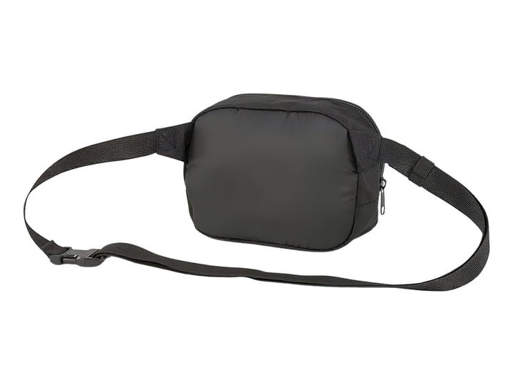 Cangurera PUMA Black Phase en color negro con logotipo blanco frontal y correa ajustable.