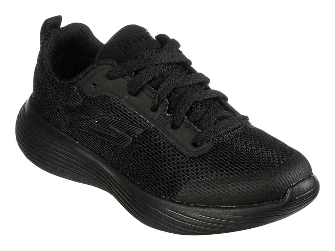 Tenis deportivos Skechers color negro con malla transpirable y suela texturizada.