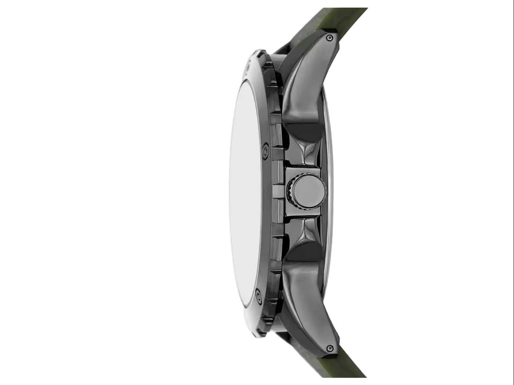 Set de 3 piezas Folio que incluye reloj con correa verde, herramienta multiusos negra y estuche con estampado camuflaje.