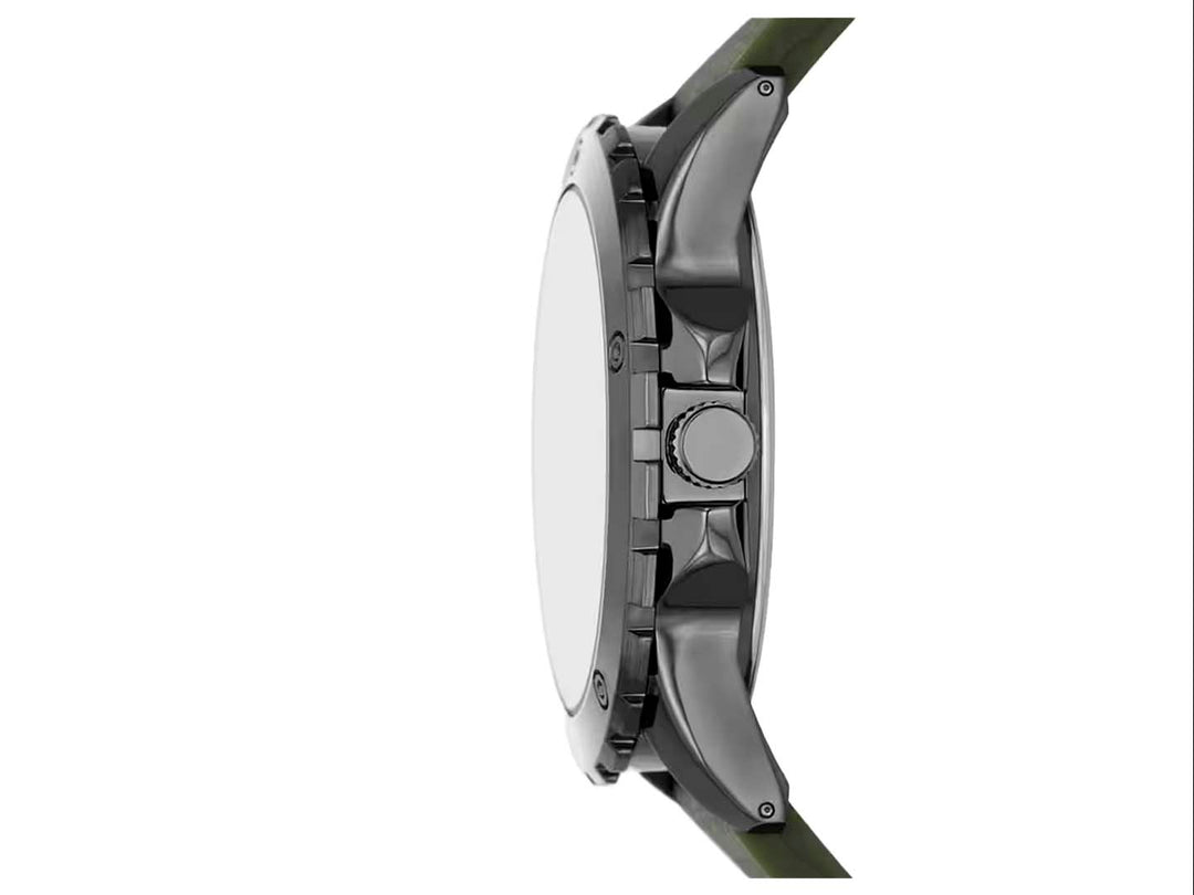 Set de 3 piezas Folio que incluye reloj con correa verde, herramienta multiusos negra y estuche con estampado camuflaje.