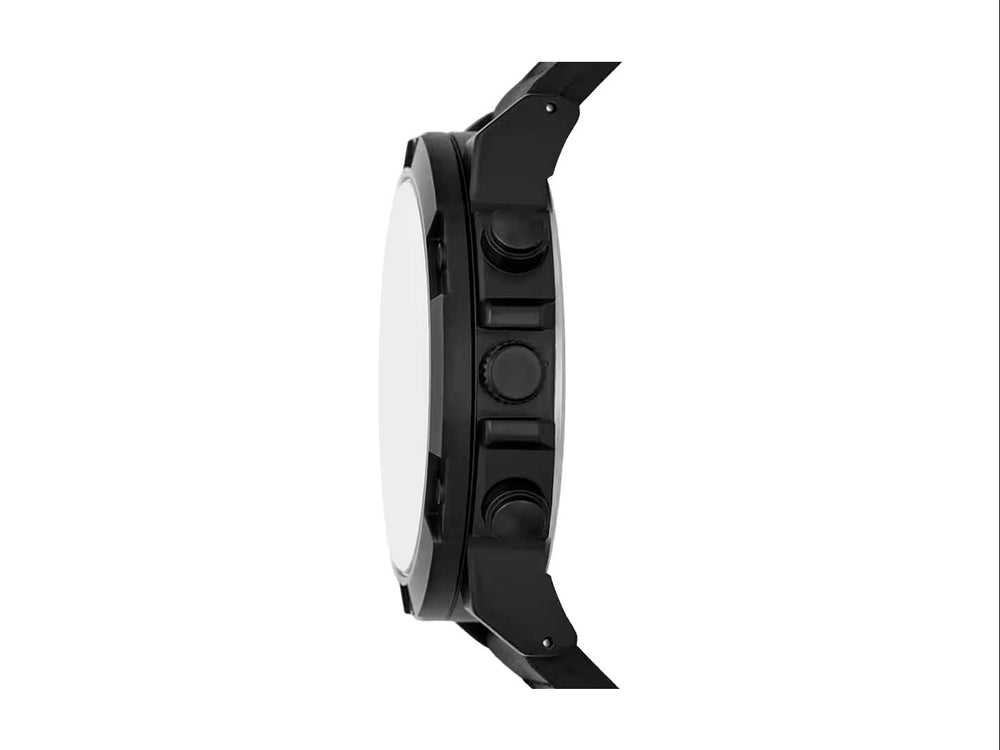 Set de 4 piezas FOLIO que incluye un reloj negro, dos pulseras negras y una herramienta multiusos azul.