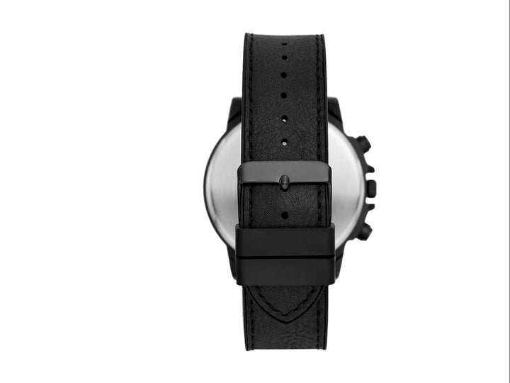 Set de 4 piezas FOLIO que incluye un reloj negro, dos pulseras negras y una herramienta multiusos azul.