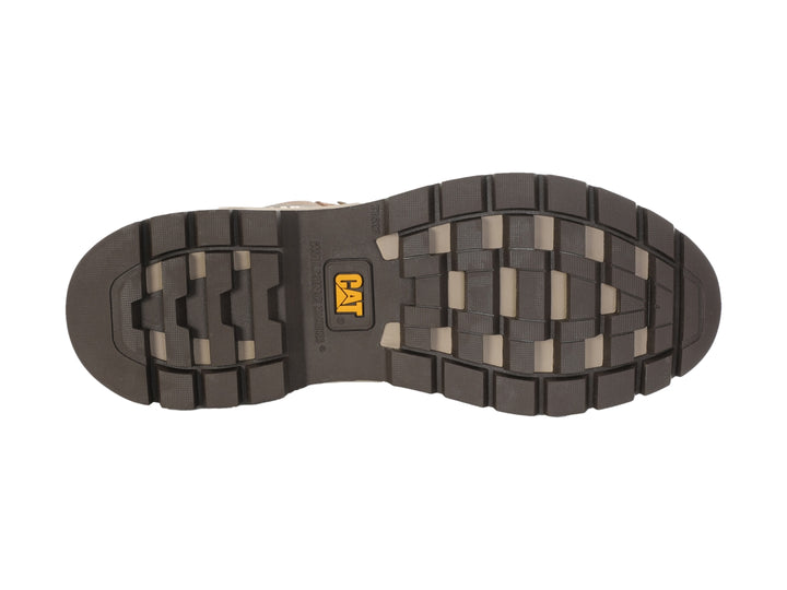 Zapato deportivo tipo bota Caterpillar en color marrón Dachshund con detalles en beige y malla textil.