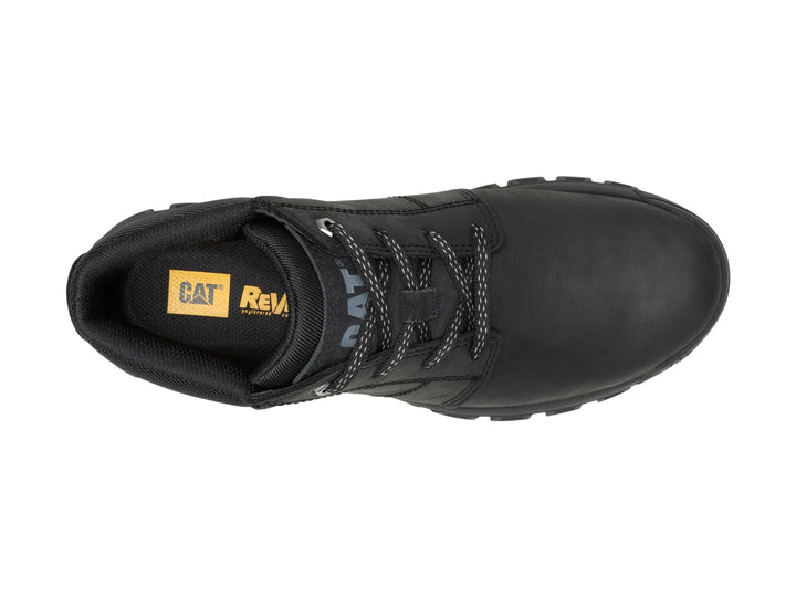 Zapato botín Caterpillar modelo Threshold Chukka en color negro de cuero con suela resistente.