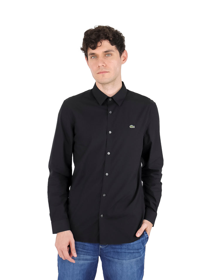 Camisa Lacoste Manga Larga Negro para Hombre