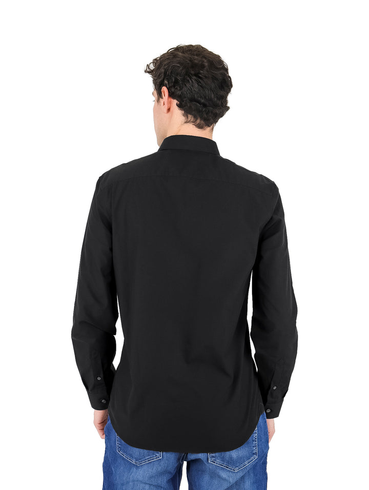 Camisa Lacoste Manga Larga Negro para Hombre