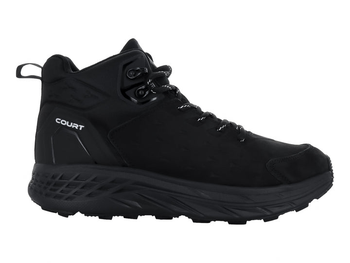 Zapato deportivo COURT modelo 3643P en color negro, con suela robusta y diseño de corte medio.