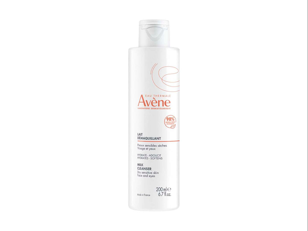 Envase blanco de plástico de Leche Desmaquillante Avène de 200ml.