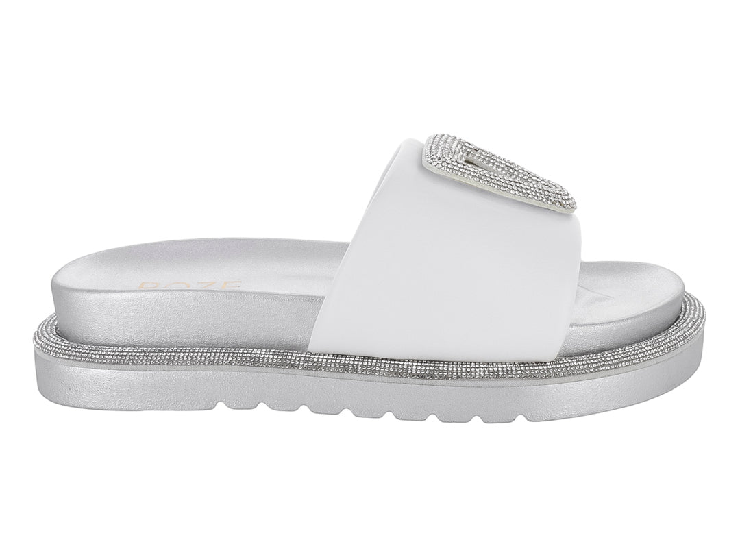Sandalias ROZE Blancas con Glitter para Mujer