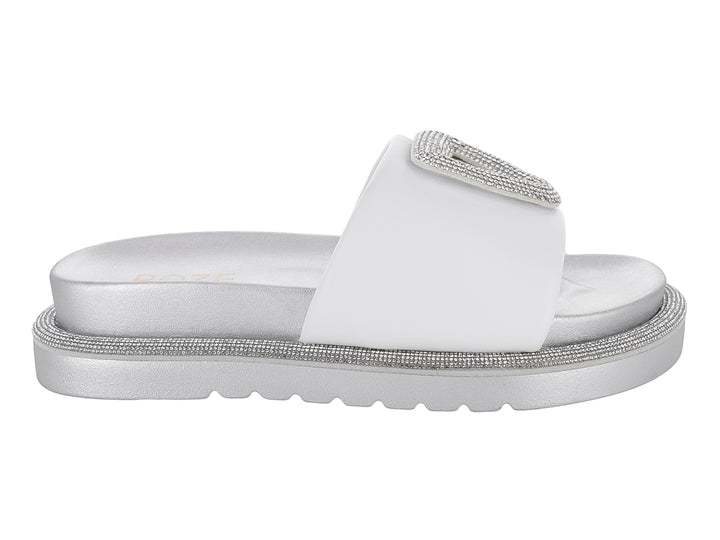 Sandalias ROZE Blancas con Glitter para Mujer