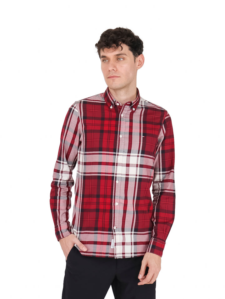 Camisa Tommy Hilfiger Oxford Tartan Rojo para Hombre