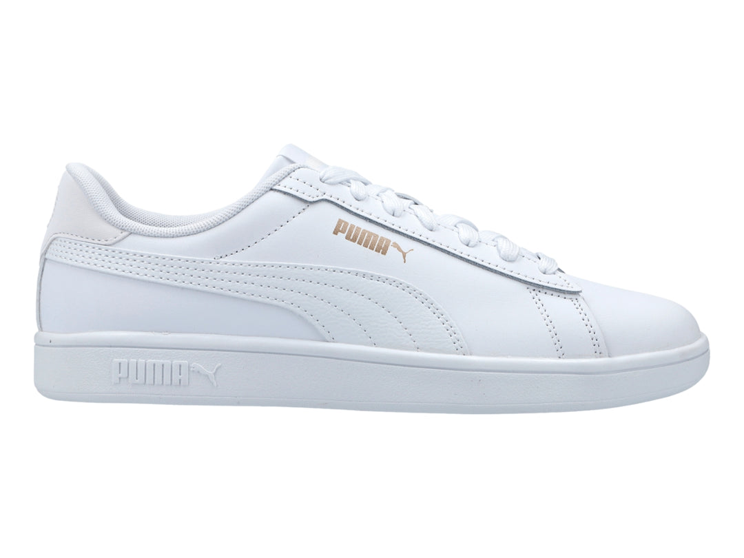 Tenis PUMA Smash 3.0 L Blanco con Oro para Mujer