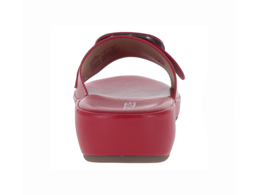 Sandalia roja de plataforma con hebilla decorativa para Mujer.